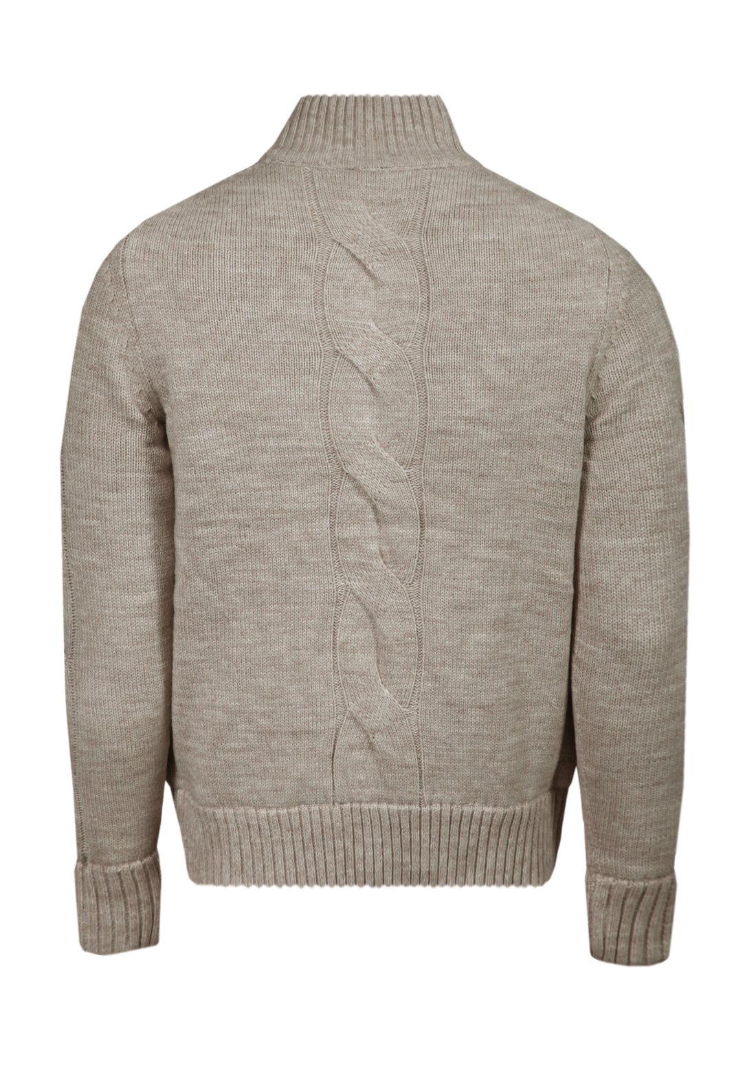 Braid sweater with internal fur - Beige