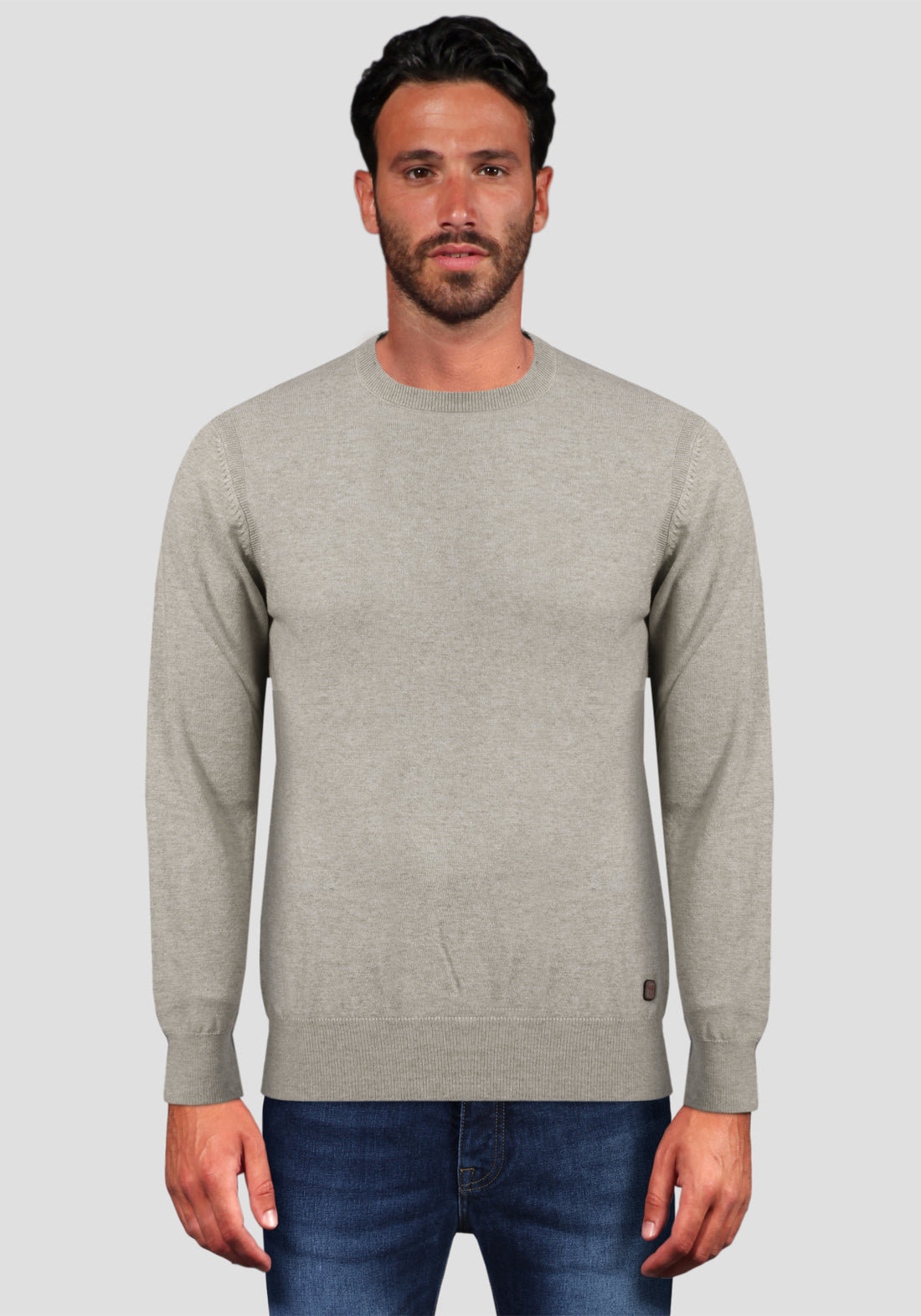 Wool &amp; Cashmere Round Neck Sweater - Beige -