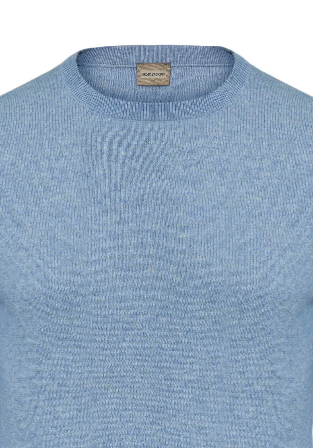 Wool &amp; Cashmere Round Neck Sweater - Light Blue -