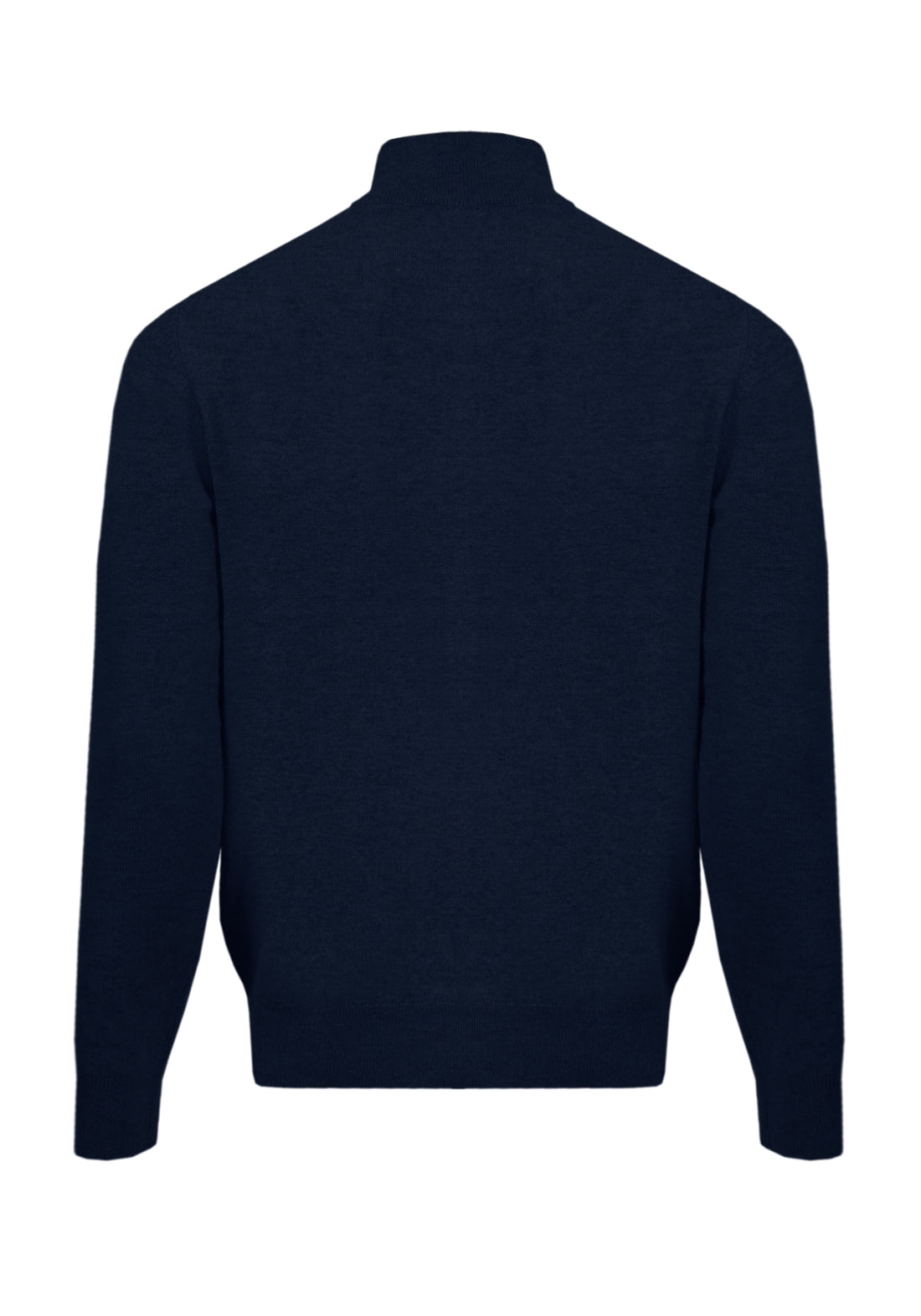 Sweater with contrasting suede zip closure - Blue