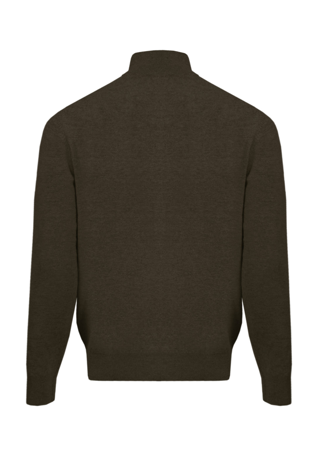 Sweater with contrasting zip closure in suede - dark brown