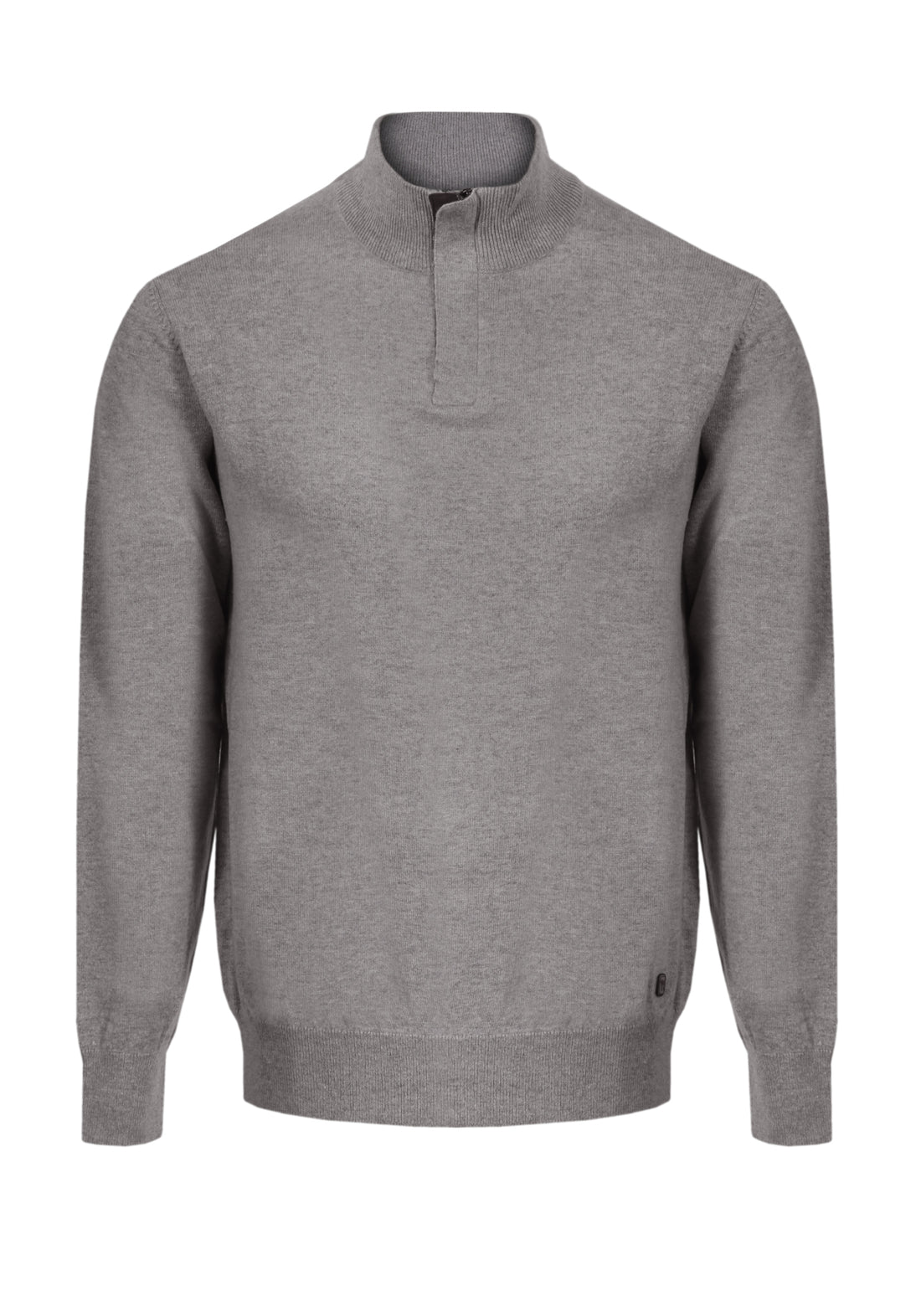 Contrast suede - dove gray zip closure sweater