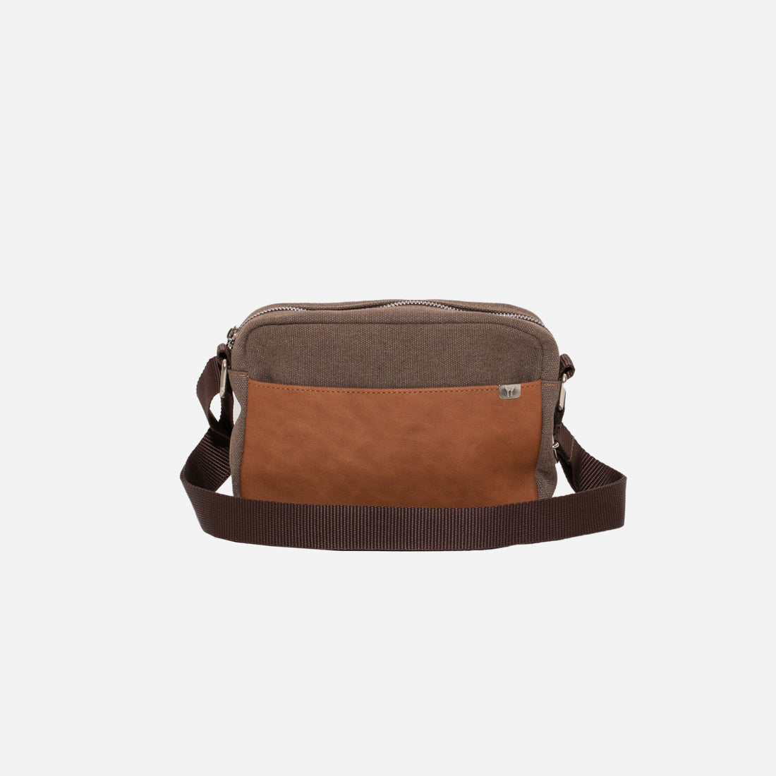 Leather and Fabric Shoulder Bag - Leather