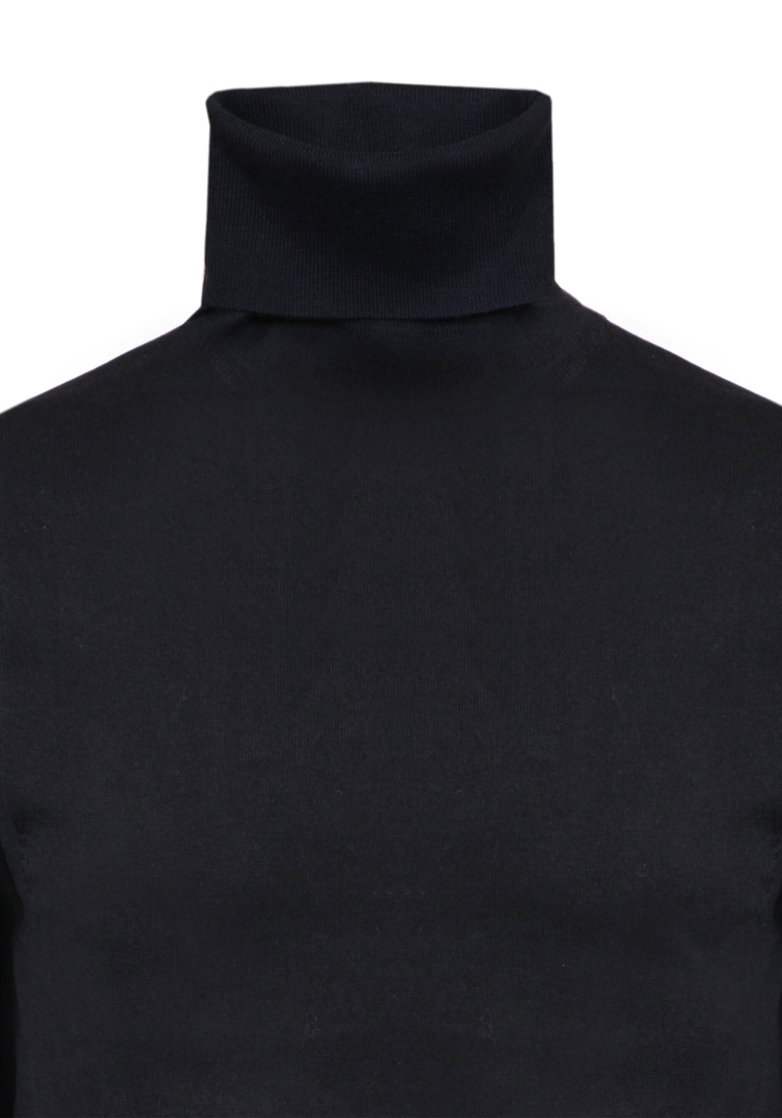 High Neck Sweater in Viscose Wool -Black-
