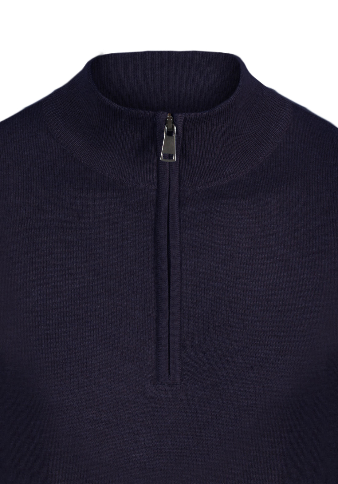 Half Zip Sweater in Viscose Wool -Blue-