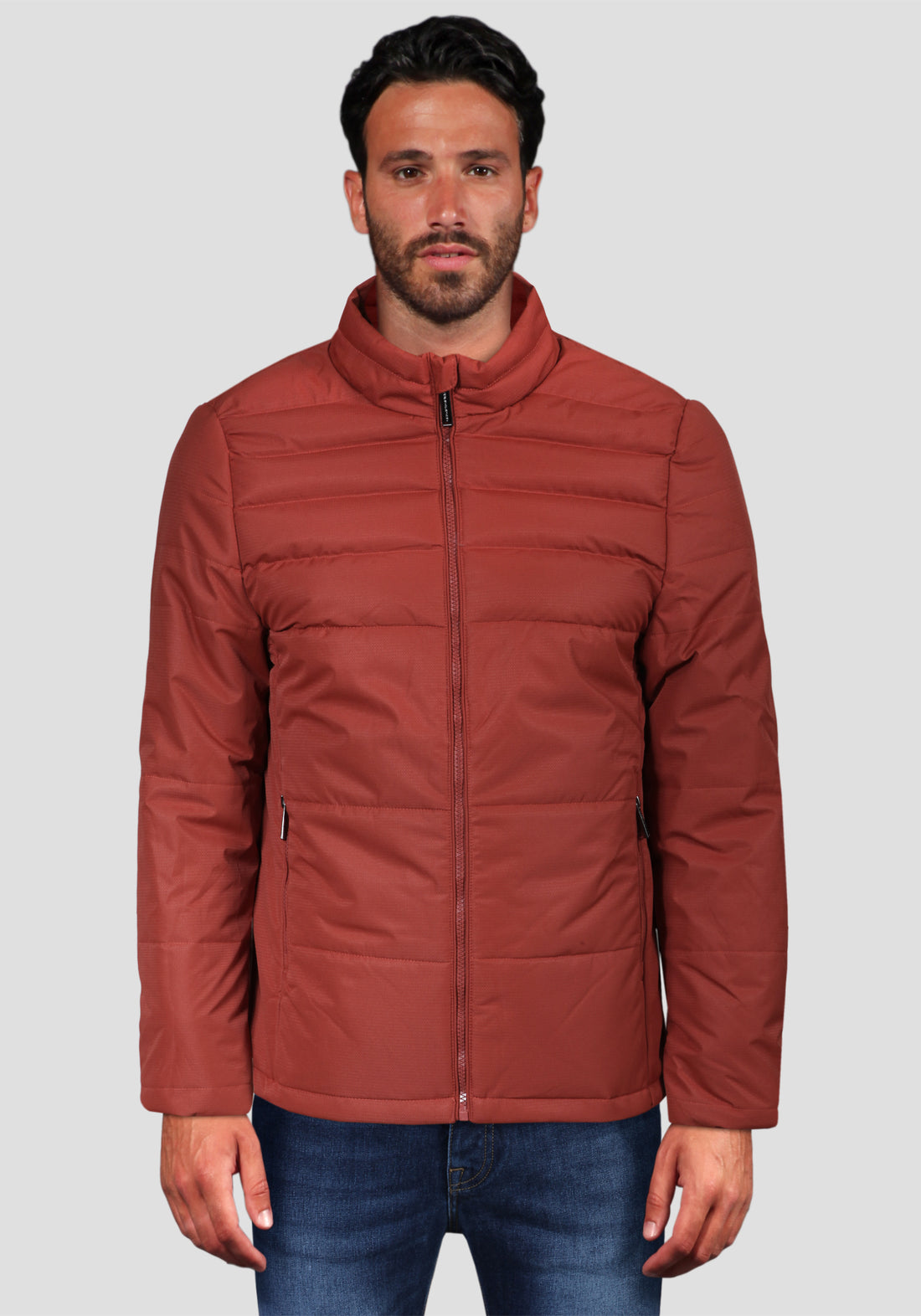 Short down jacket with zip closure - Tile -