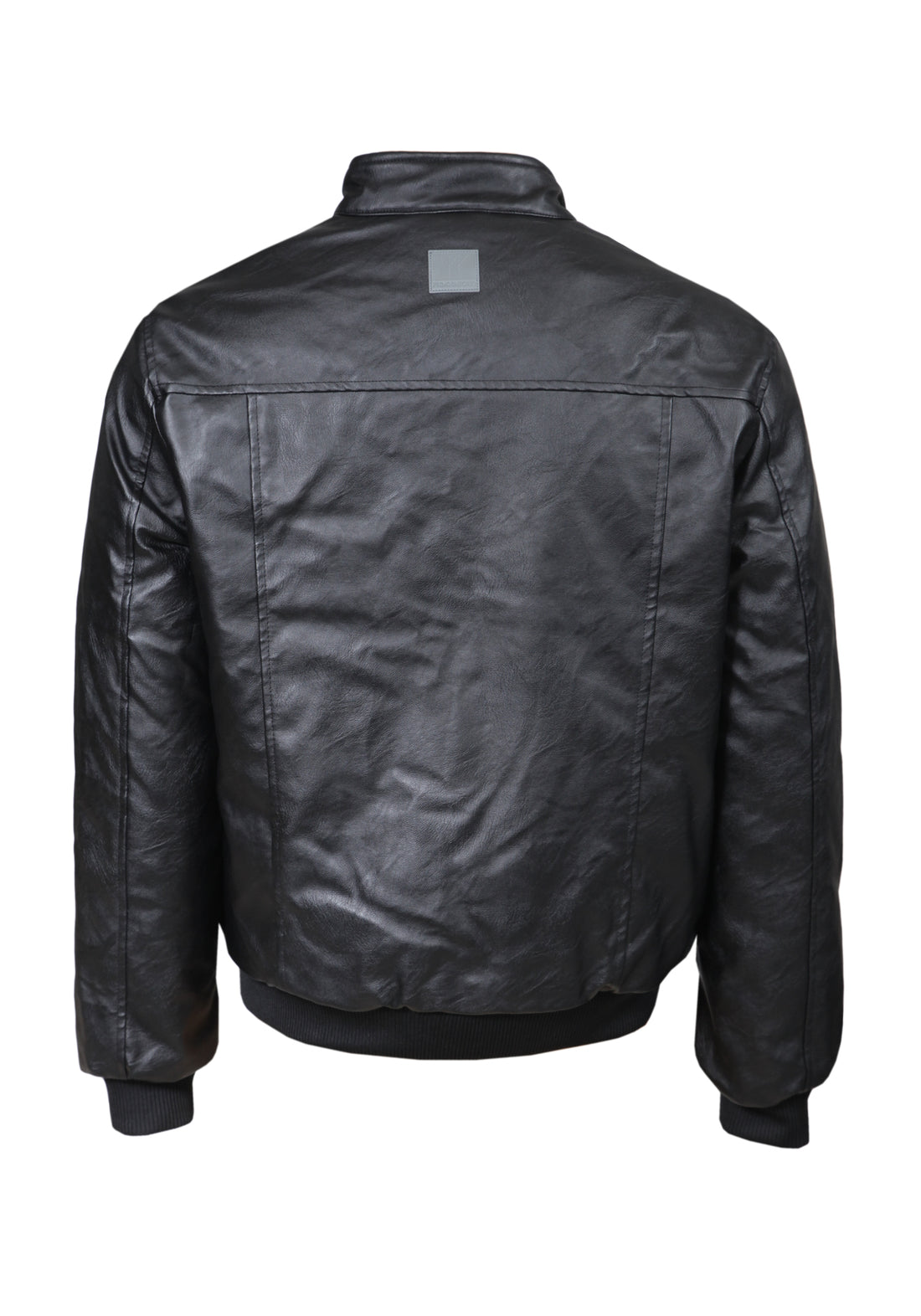 Eco Leather Jacket with Inner Fur - Black