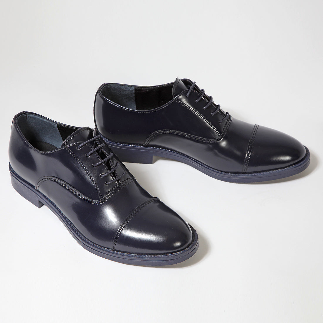 Abraded Leather Derby Shoe - Blue -