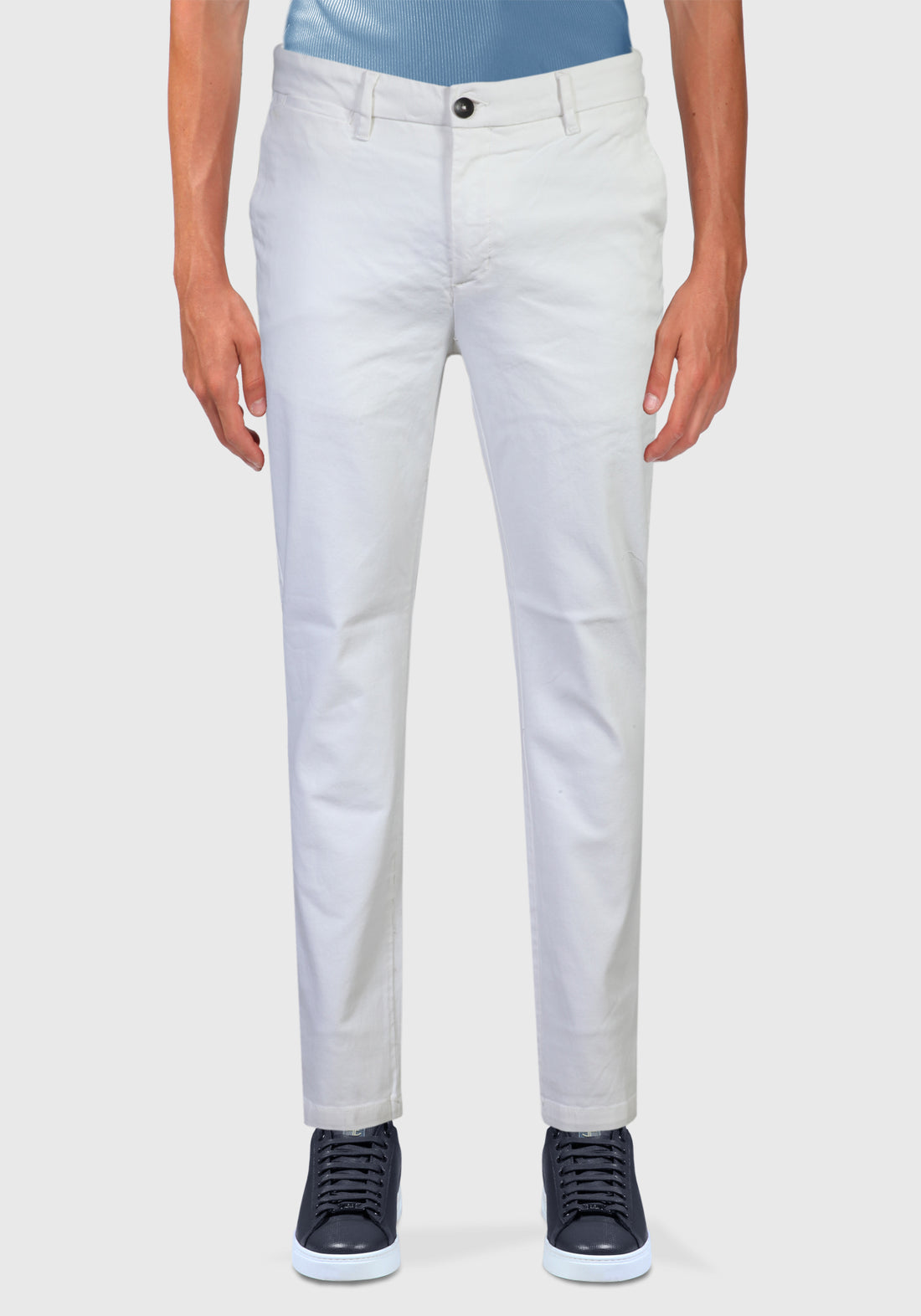 America Pocket Trousers in Warm Woven Cotton - White