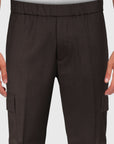 Cool wool trousers with large side pockets - Tobacco