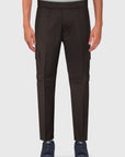 Cool wool trousers with large side pockets - Tobacco