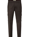 Cool wool trousers with large side pockets - Tobacco