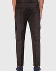 Cool wool trousers with large side pockets - Tobacco