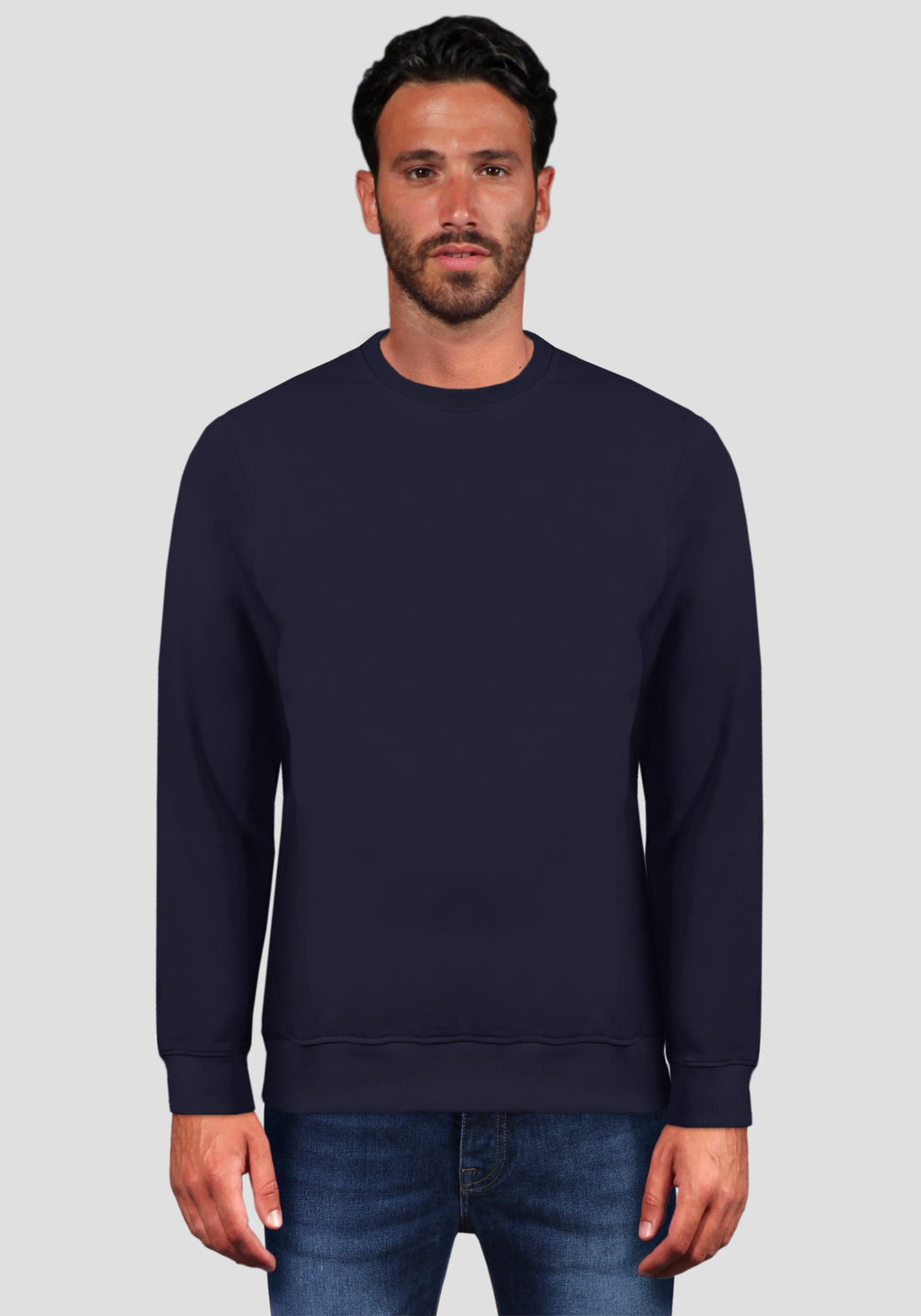 Round Neck Sweatshirt - Blue -