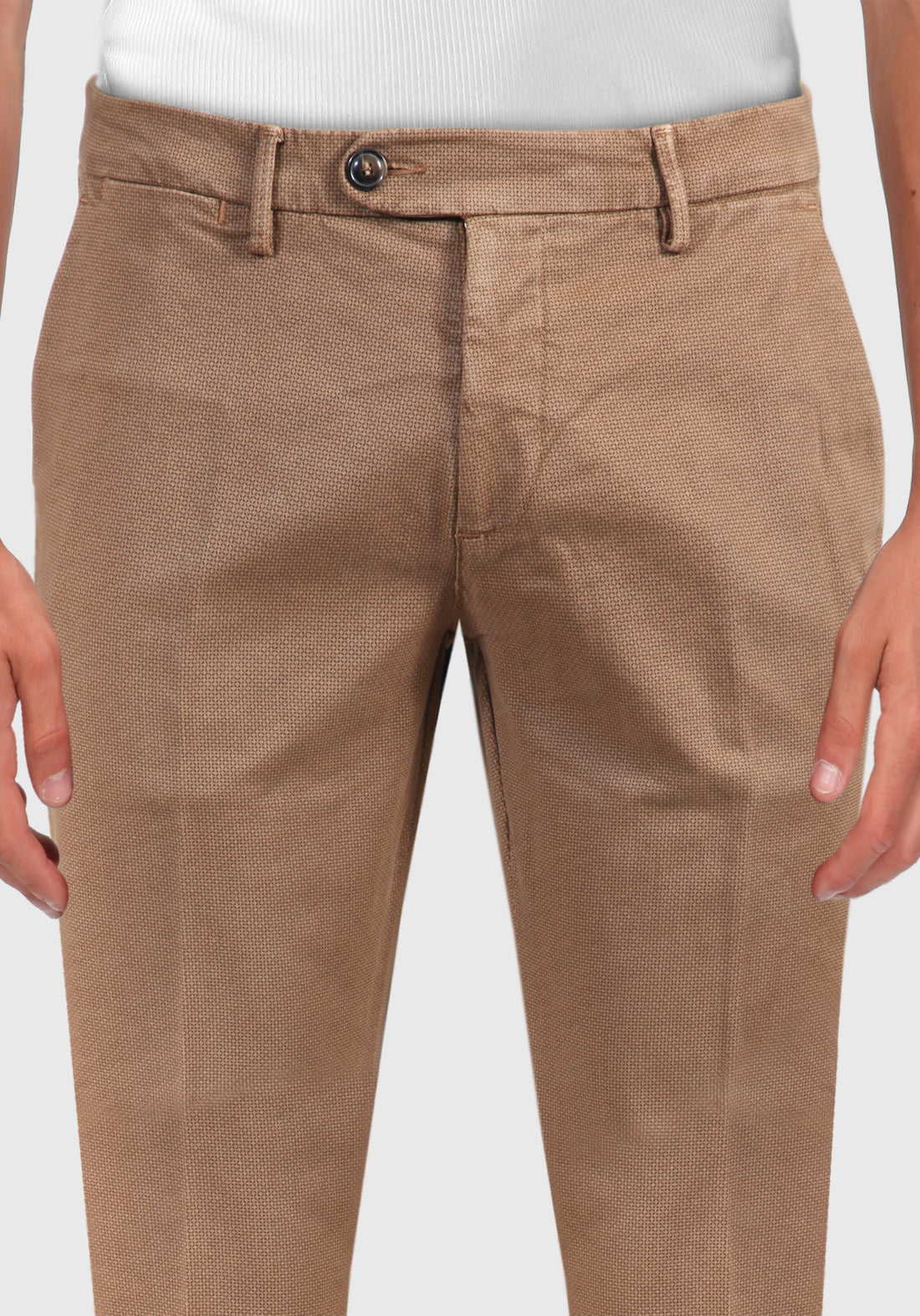 Tasca America trousers in cotton with print - Rust