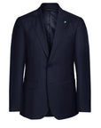 Single-breasted two-button cotton suit -Blue-