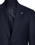 Single-breasted two-button cotton suit -Blue-