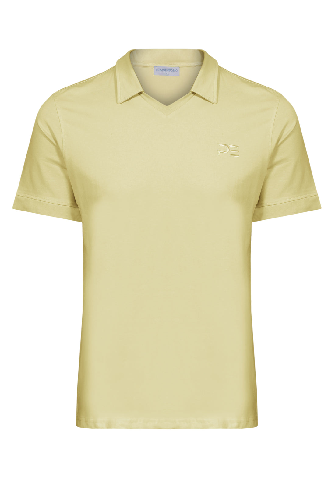 Half-sleeved polo shirt with embroidered logo