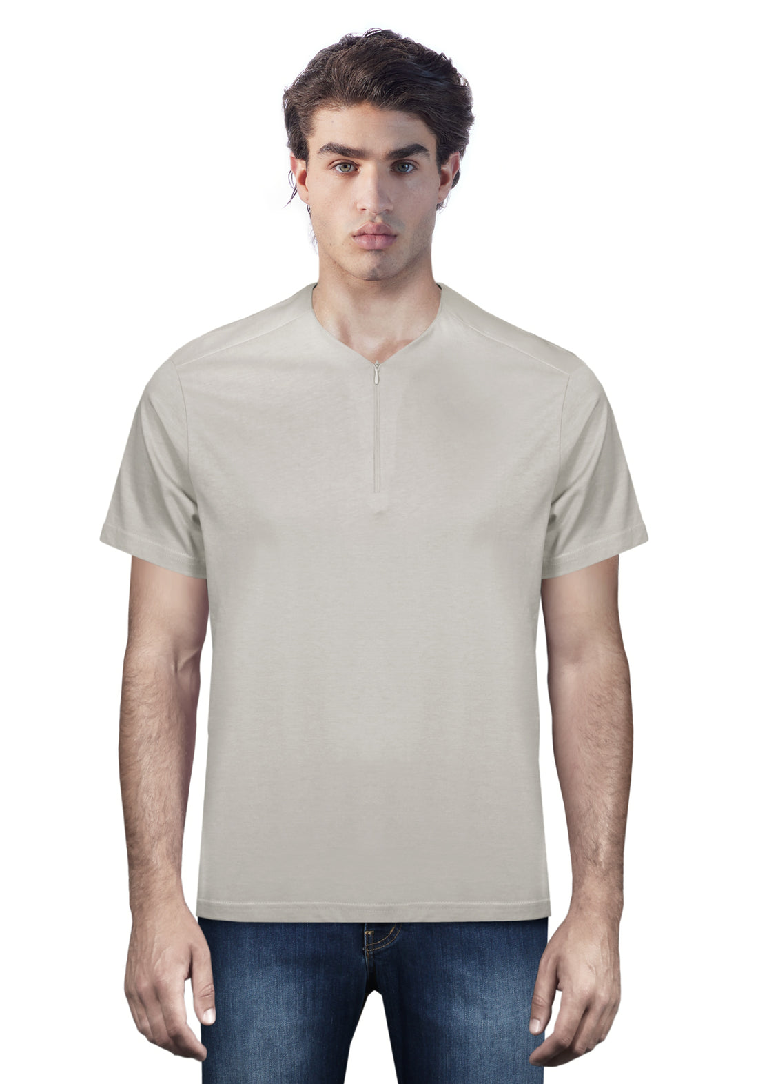 Half sleeve zip T-shirt