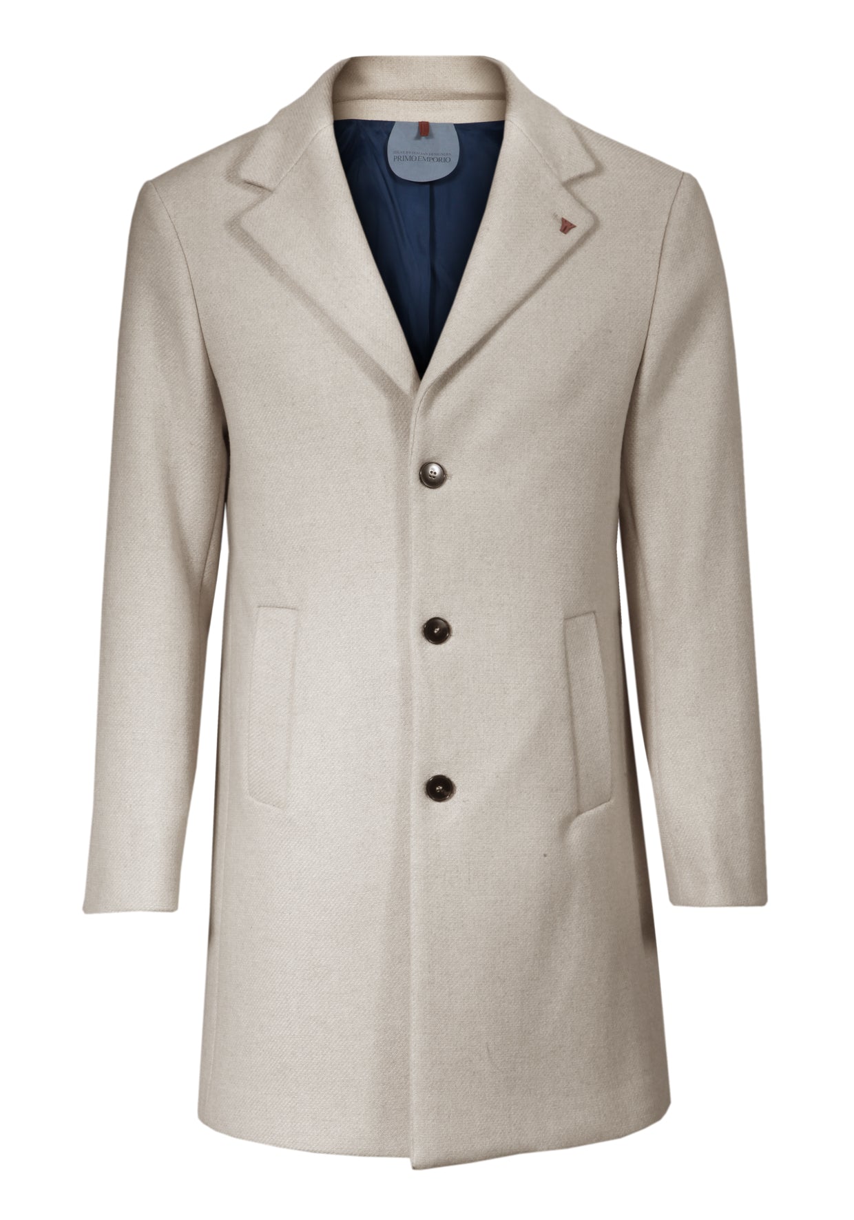 Emporio armani beige on sale single breasted cashmere coat