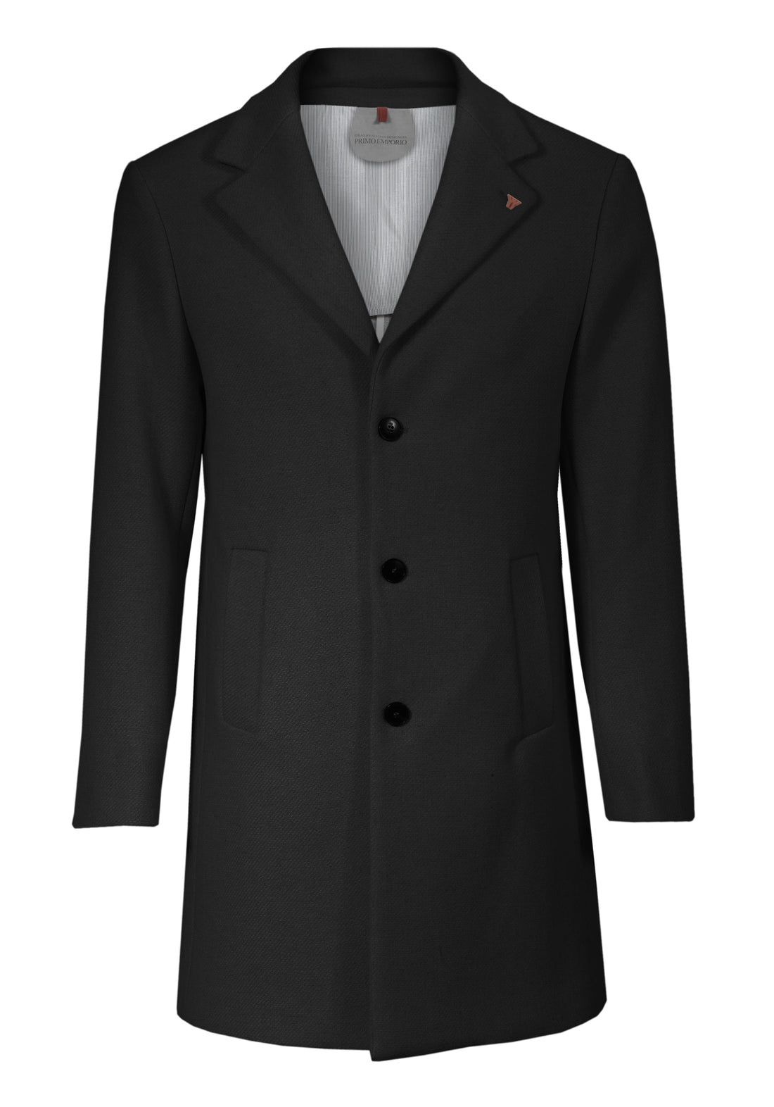 Single-breasted wool coat - Black