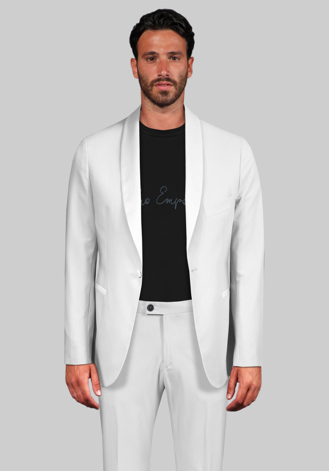 Satin Lapel Ceremony Tuxedo Suit - White