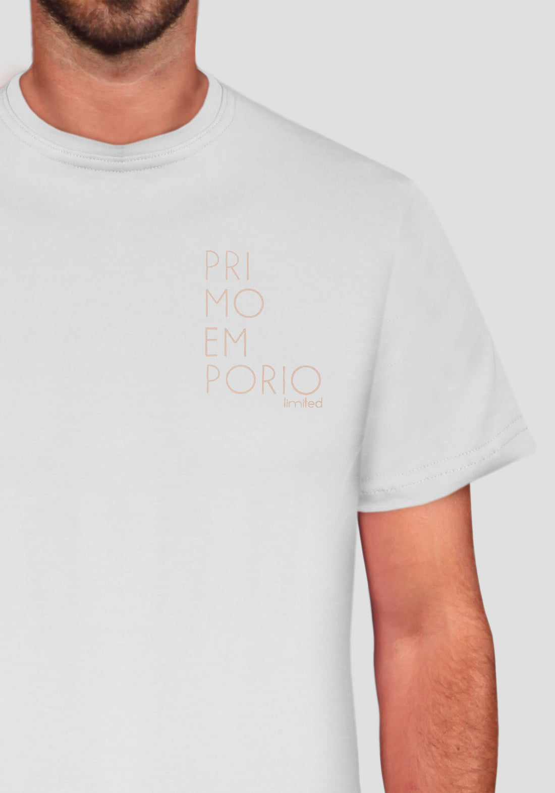 T-Shirt Elastica con Stampa Petto Primo Emporio - Bianco