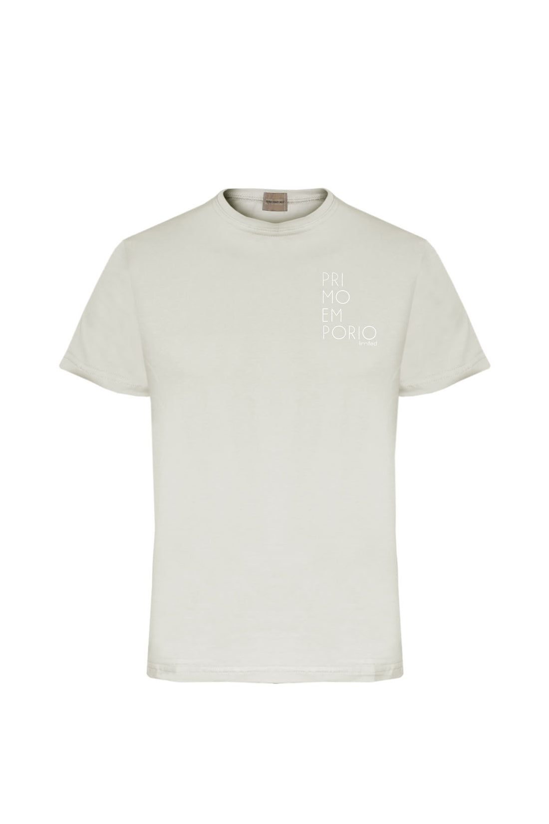 T-Shirt Elastica con Stampa Petto Primo Emporio - Ecru