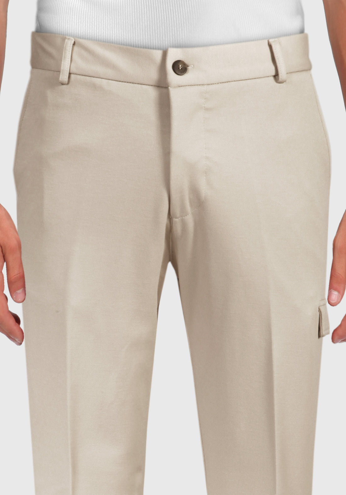 Trousers with Side Pocket - Beige