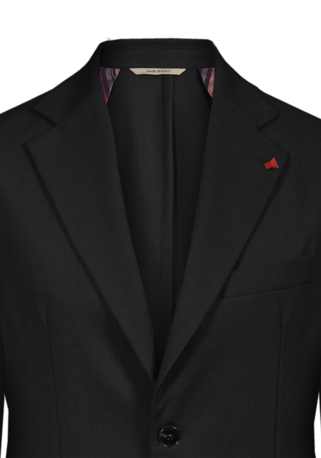 Single-breasted fabric suit with stripe - Black