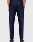 Half-breasted trousers dress with side elastics - Navy Blue