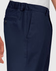 Half-breasted trousers dress with side elastics - Navy Blue