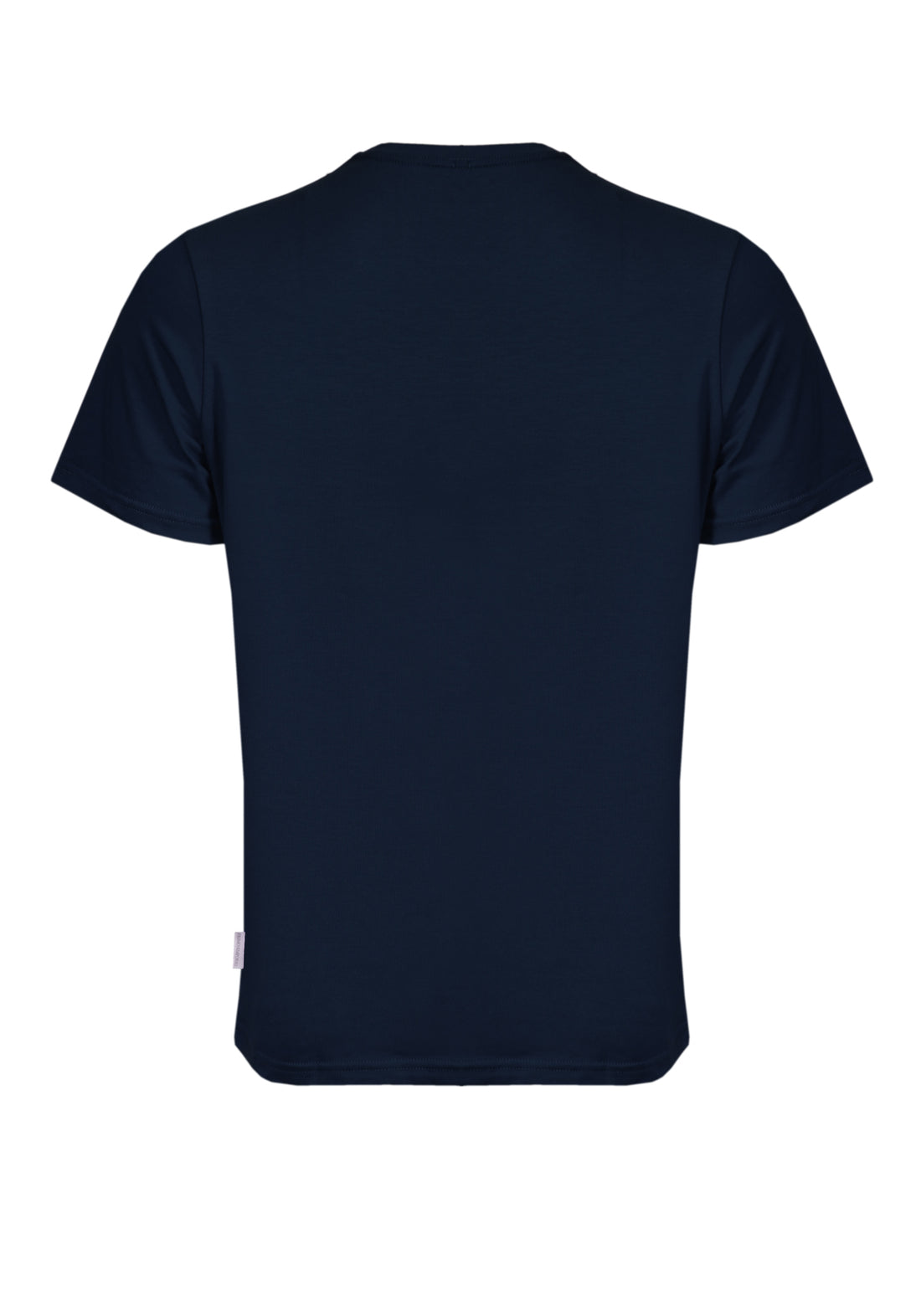 Half Sleeve Elastic T-Shirt with Print - Blue -
