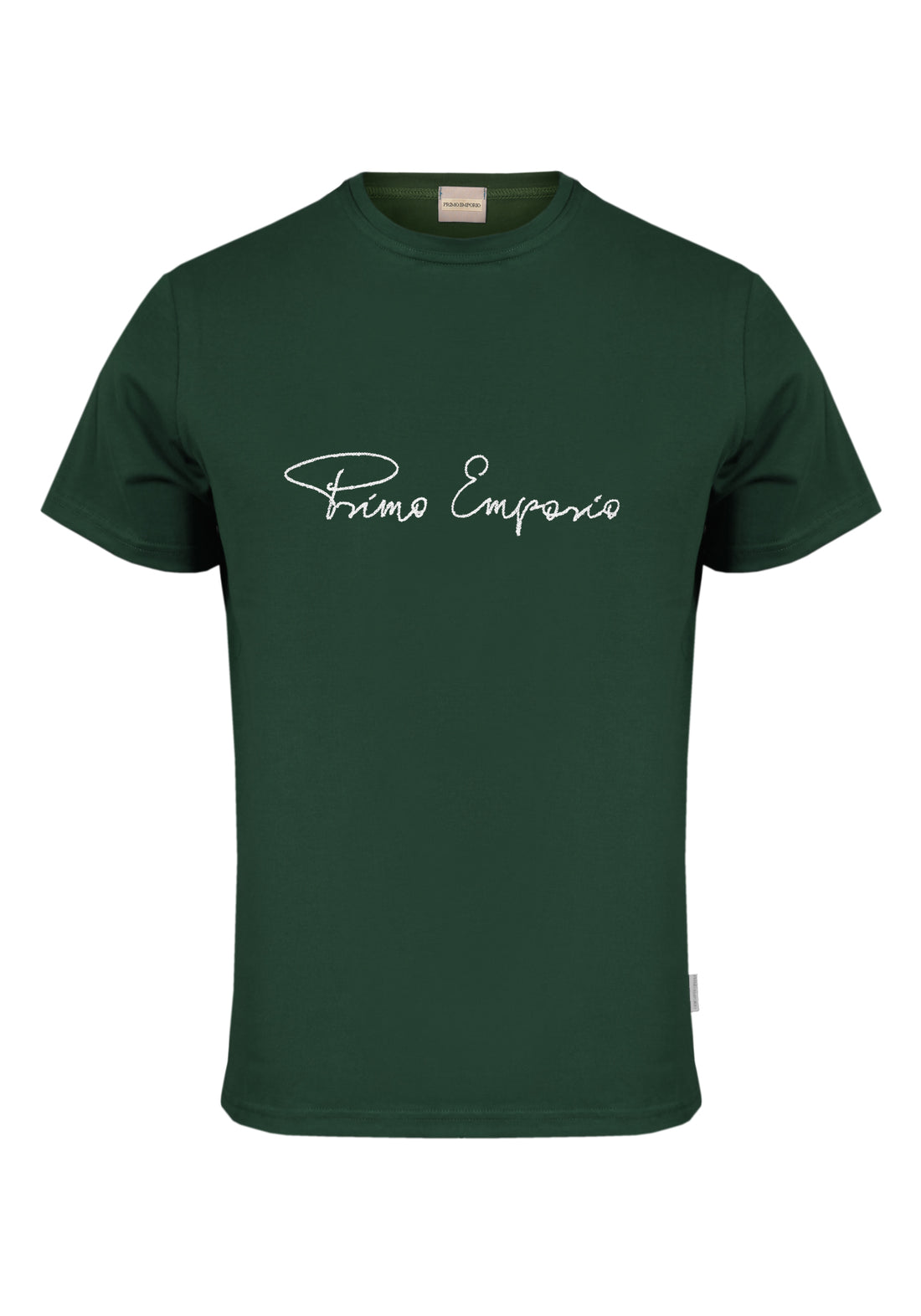T-Shirt Elastica mezza Manica con Stampa - Verde -