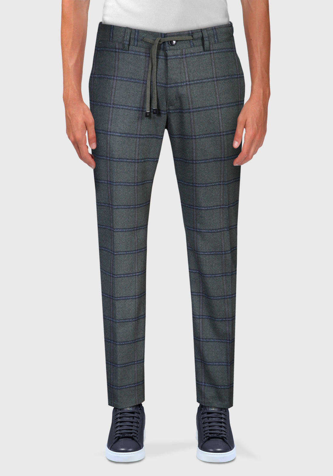 Trousers with checked lace - Green