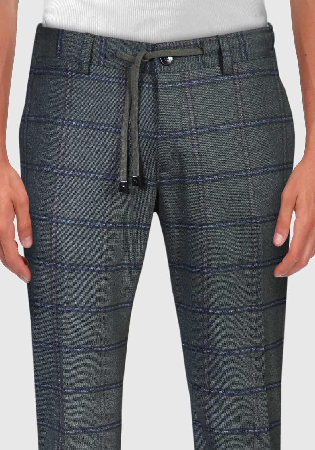 Trousers with checked lace - Green