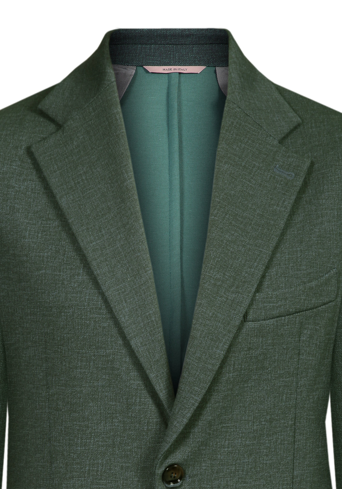 Two-button jacket in elastic fabric - Green