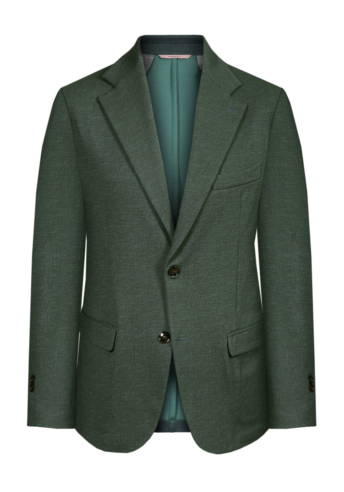 Two-button jacket in elastic fabric - Green