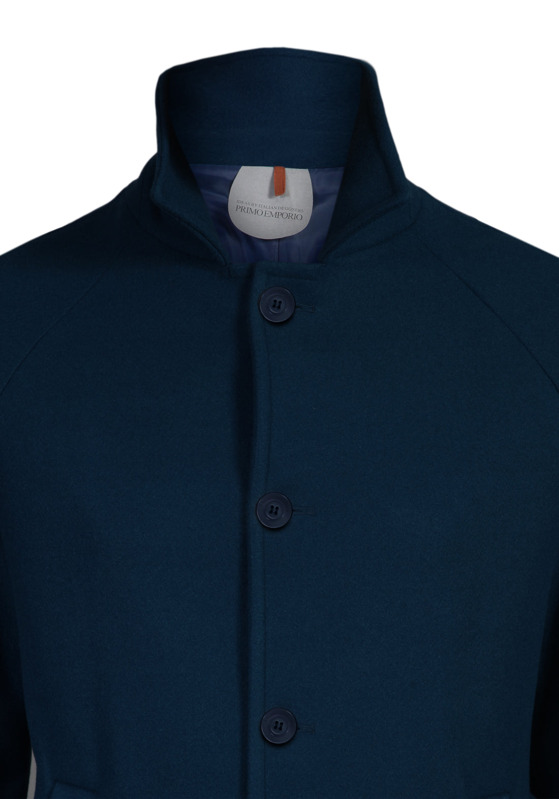 Cappotto in lana con cintura - Blue