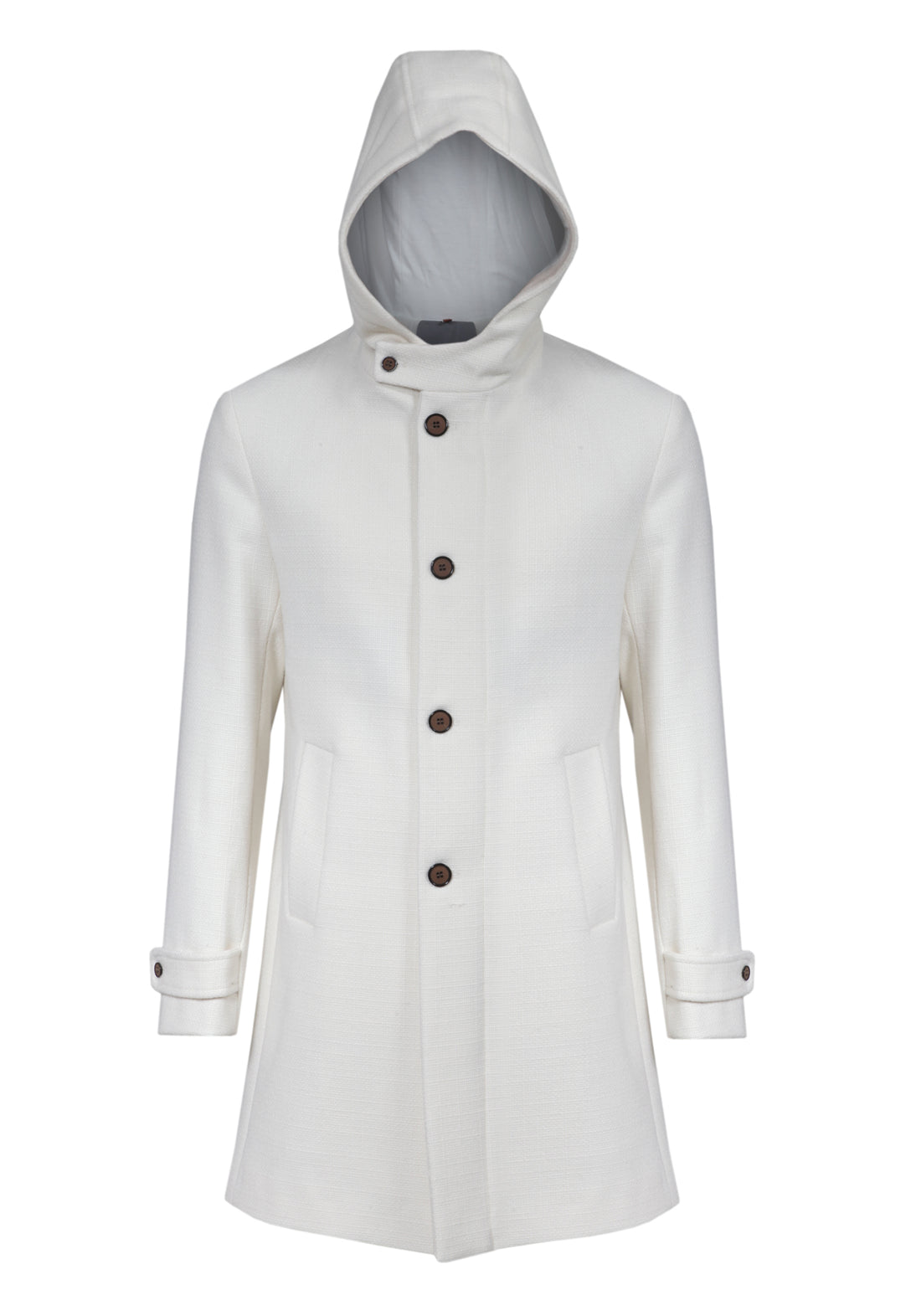 Coat with Hood - Cream -