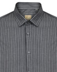 Slim Fit Pinstriped Shirt -Grey-