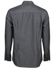 Slim Fit Pinstriped Shirt -Grey-