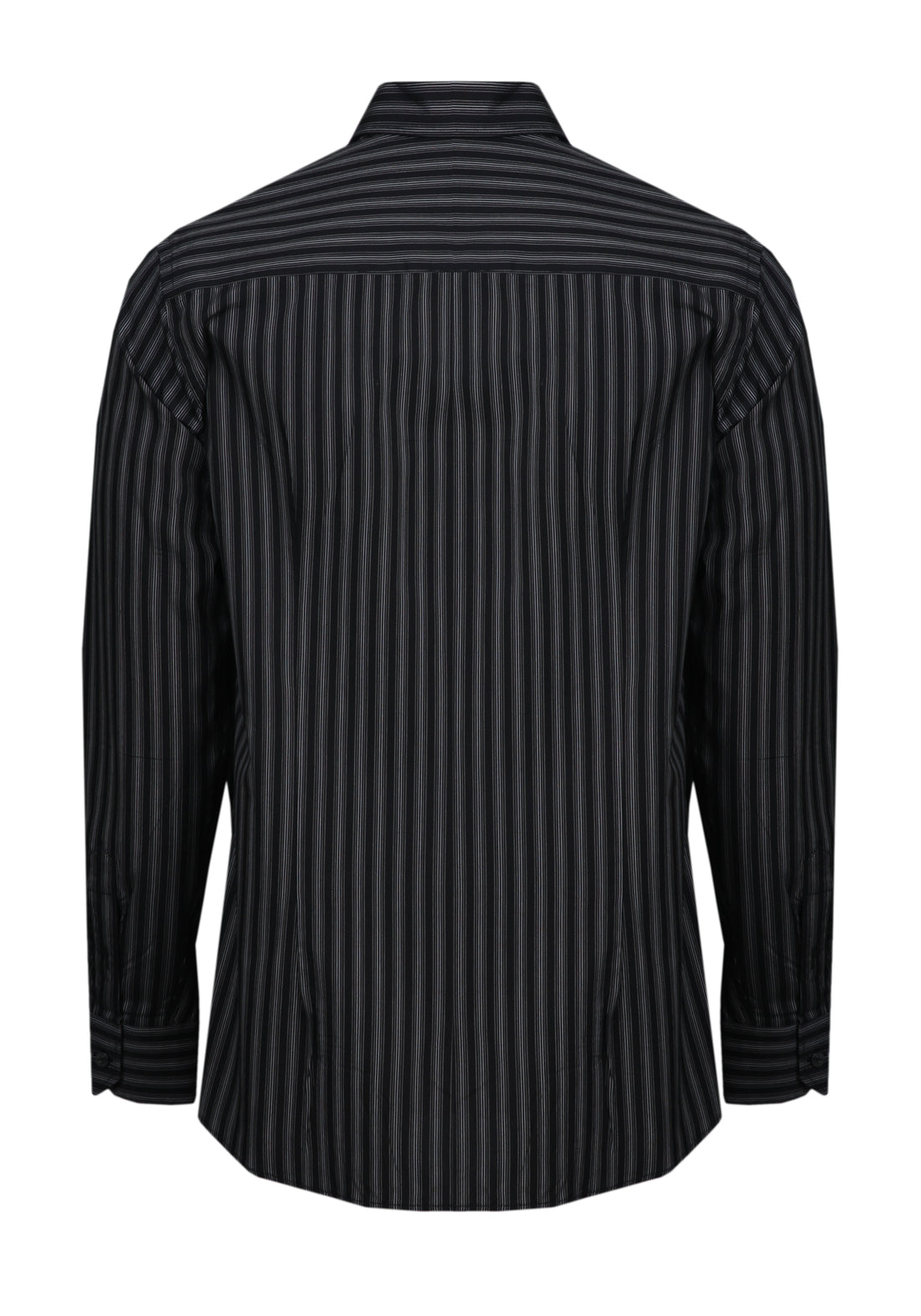 Slim Fit Pinstripe Shirt -Black-