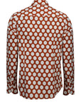 Large Polka Dot Print Shirt -Orange-