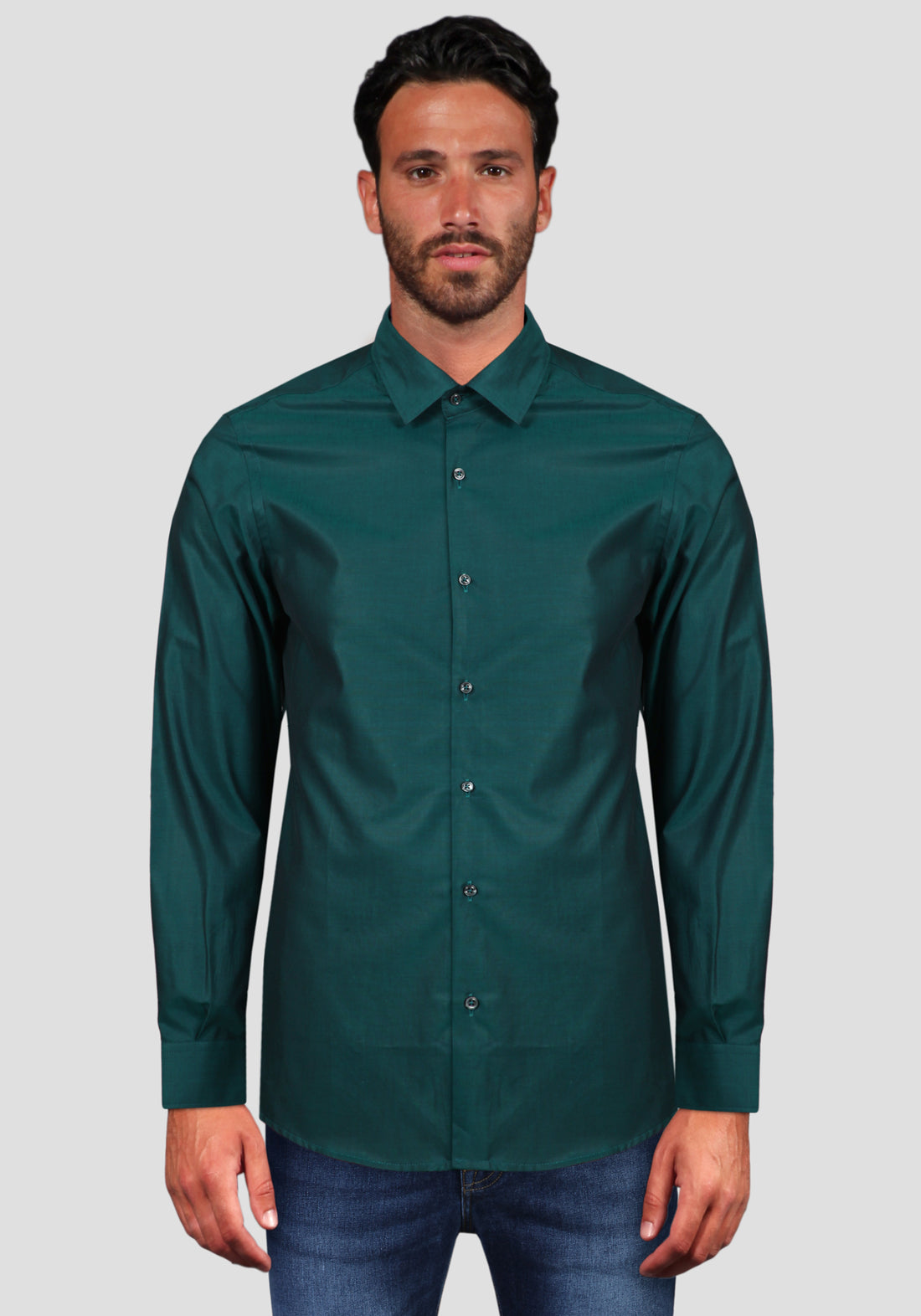 Slim Fit shirt with French collar in iridescent fabric