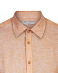 Camicia Lino Mezza Manica - Arancio