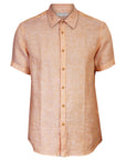 Camicia Lino Mezza Manica - Arancio