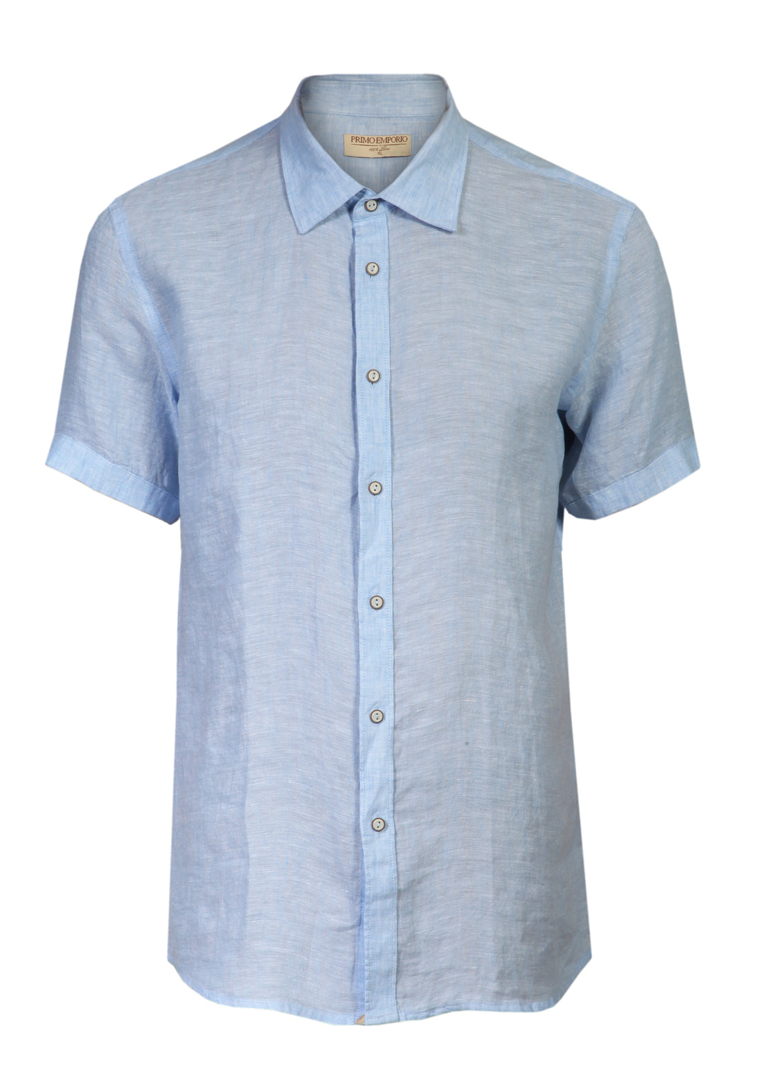 Half Sleeve Linen Shirt - Light Blue
