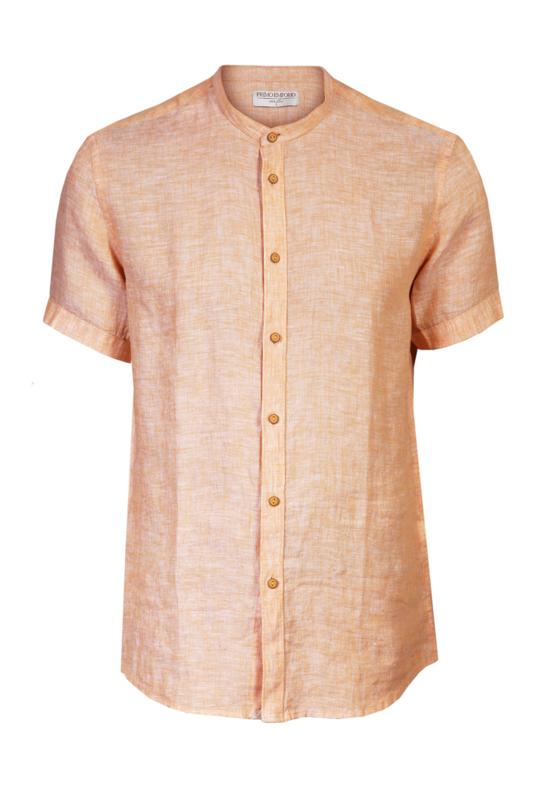 Camicia di Lino Coreana Mezza Manica - Arancio