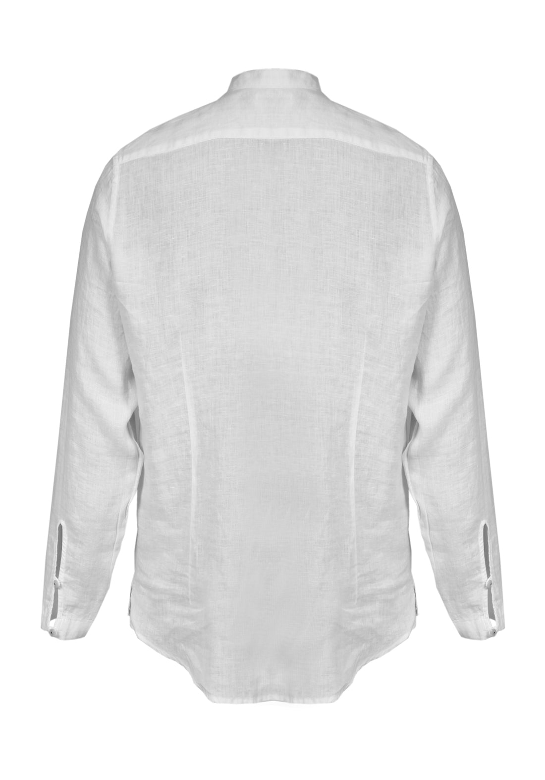 Camicia di Lino a Casacca Manica Lunga - Bianco